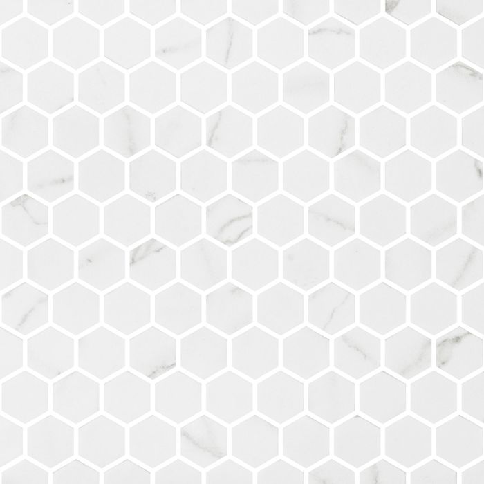 Vetro Floor 1" Eco Stone Venato White Matte