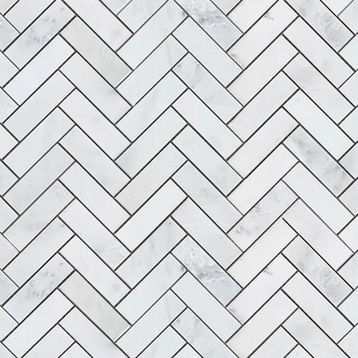 Eastern White Herringbone Mosaic