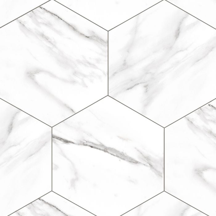 Endura 8x9 Hex Calacatta White