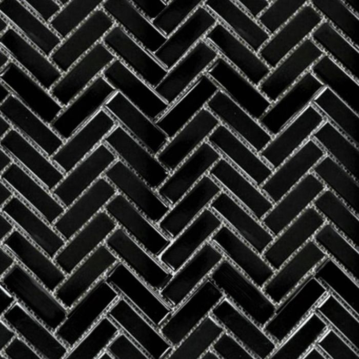 Geometrics 1x3 Herringbone Black Matte