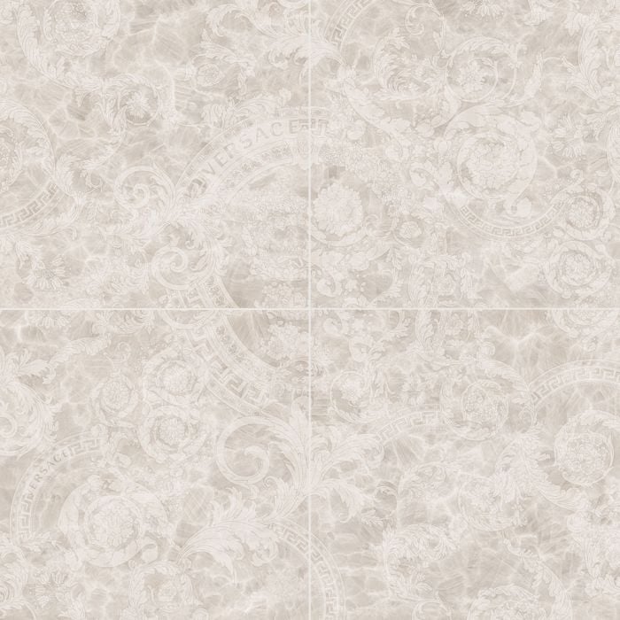 Versace Meteorite 24X24 Megabarocco Polished Bianco