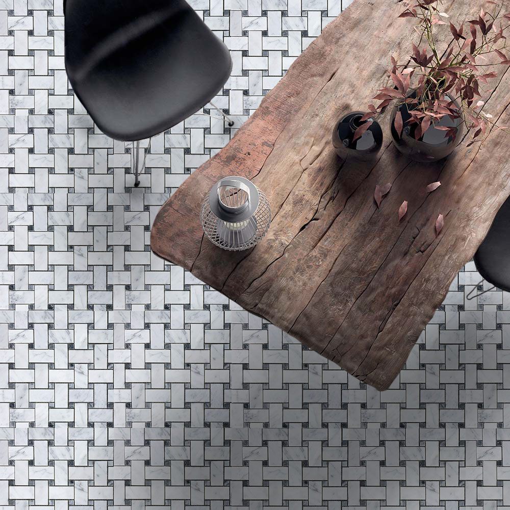 Wellstone Carrara with Bardiglio Basketweave Wellstone Carrara with Bardiglio Basketweave